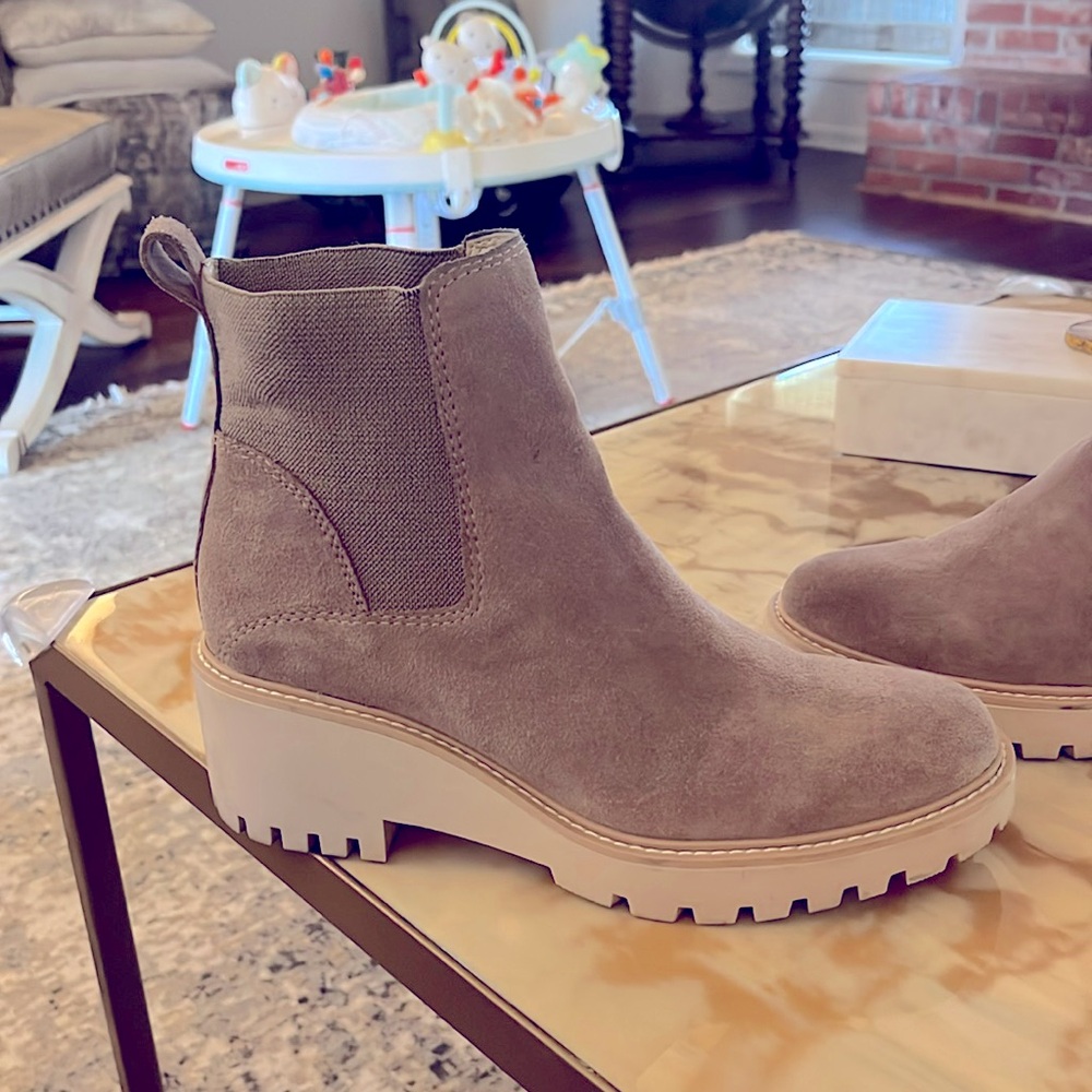 Dolce Vita lug sole bootie. Taupe in color worn once.
